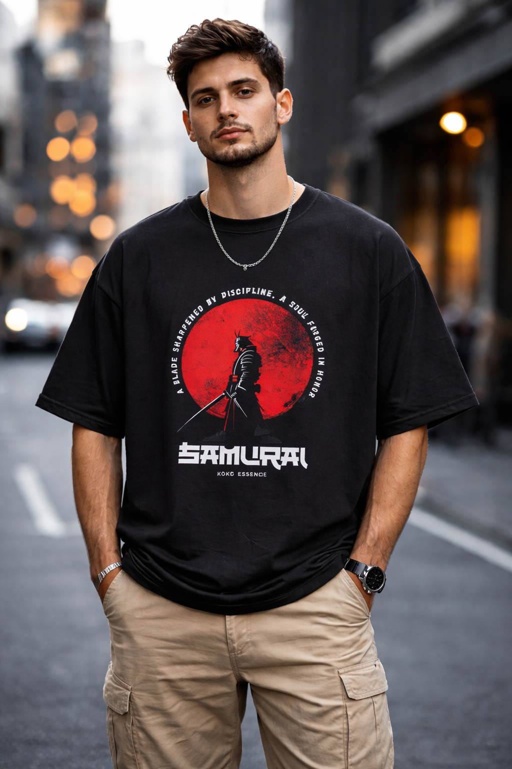 Samurai Oversized T-Shirt – Black
