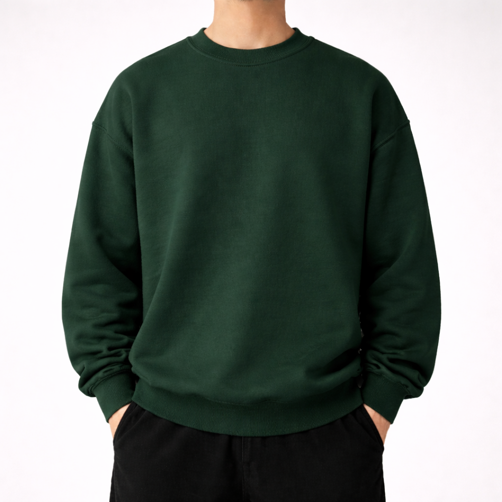 Bottle Green oversized sweatshirt front