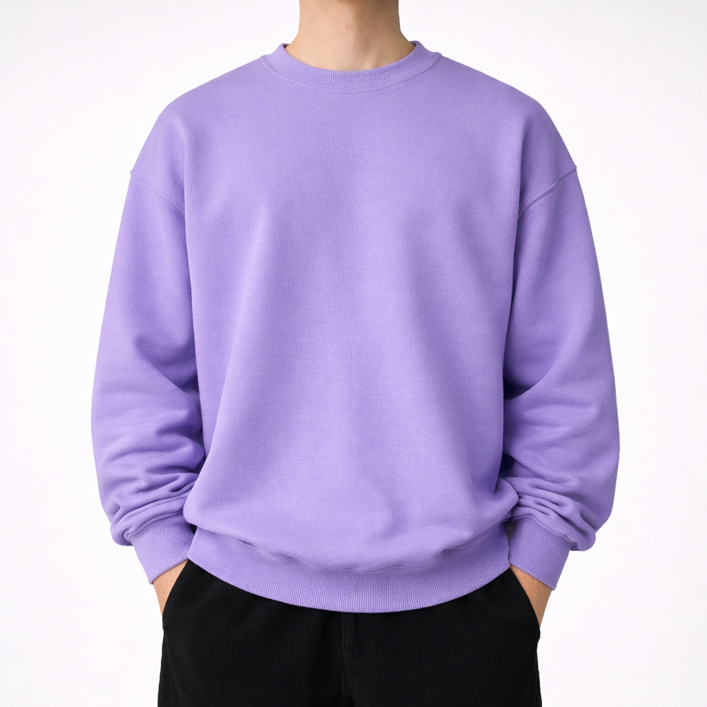 Lavender oversized sweatshirt front