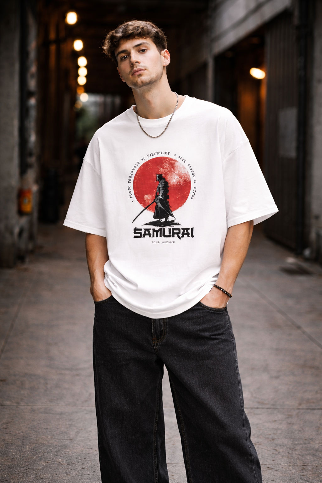 Samurai Oversized T-Shirt – White